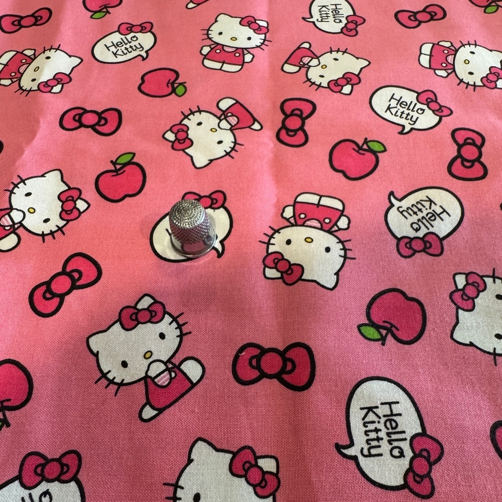 Hello Kitty Pink Fabric 1 yard cotton